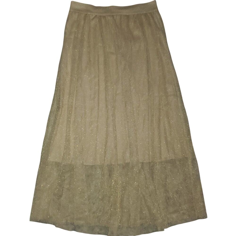 H&M Tan Glittering Long Skirt || sz 4
